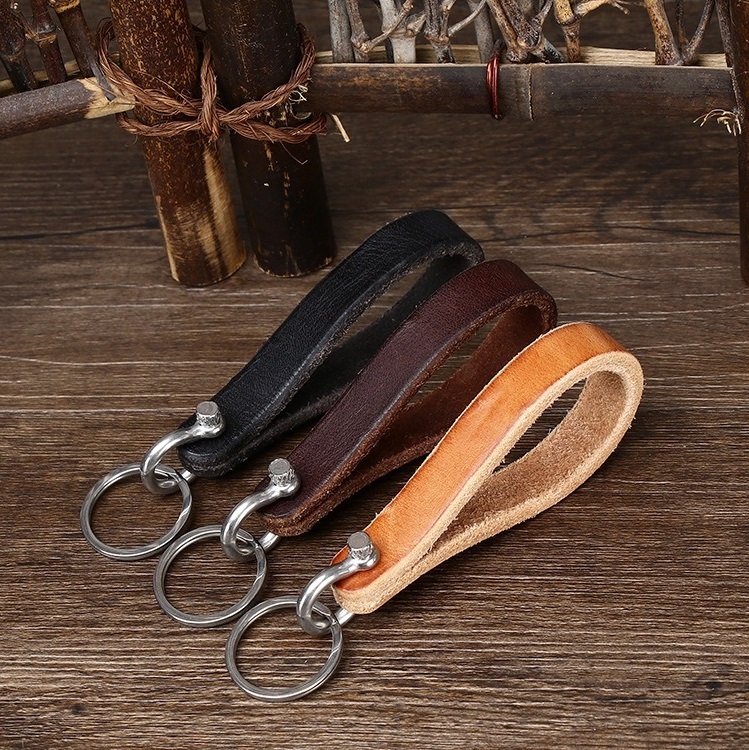 handmade leather keychain