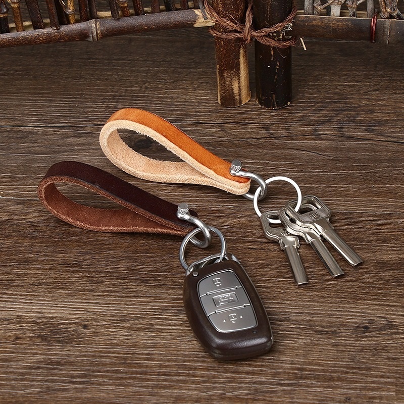 handmade leather keychain
