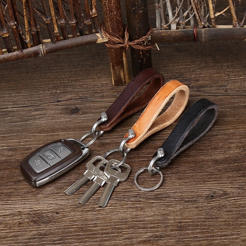 handmade leather keychain