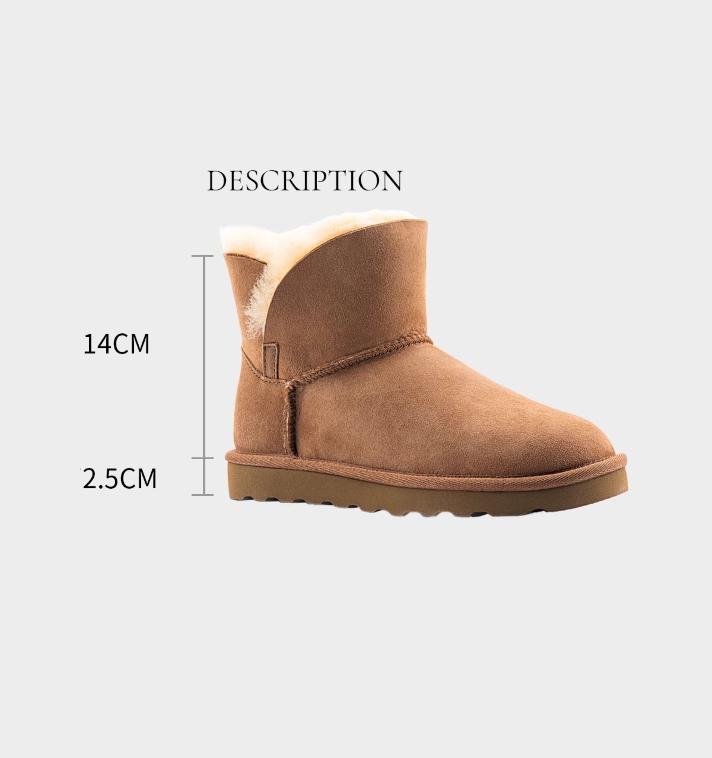 Wool suede snow boots