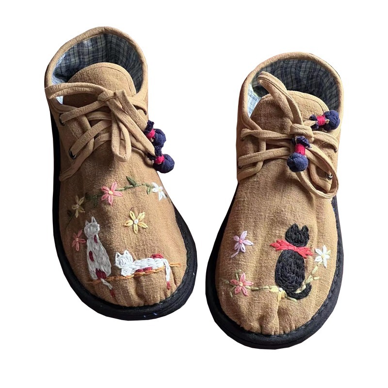 handmade embroidery fabric shoes