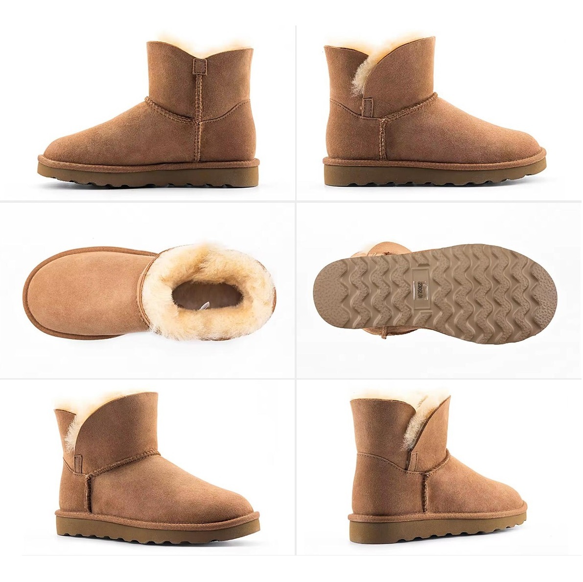Wool suede snow boots