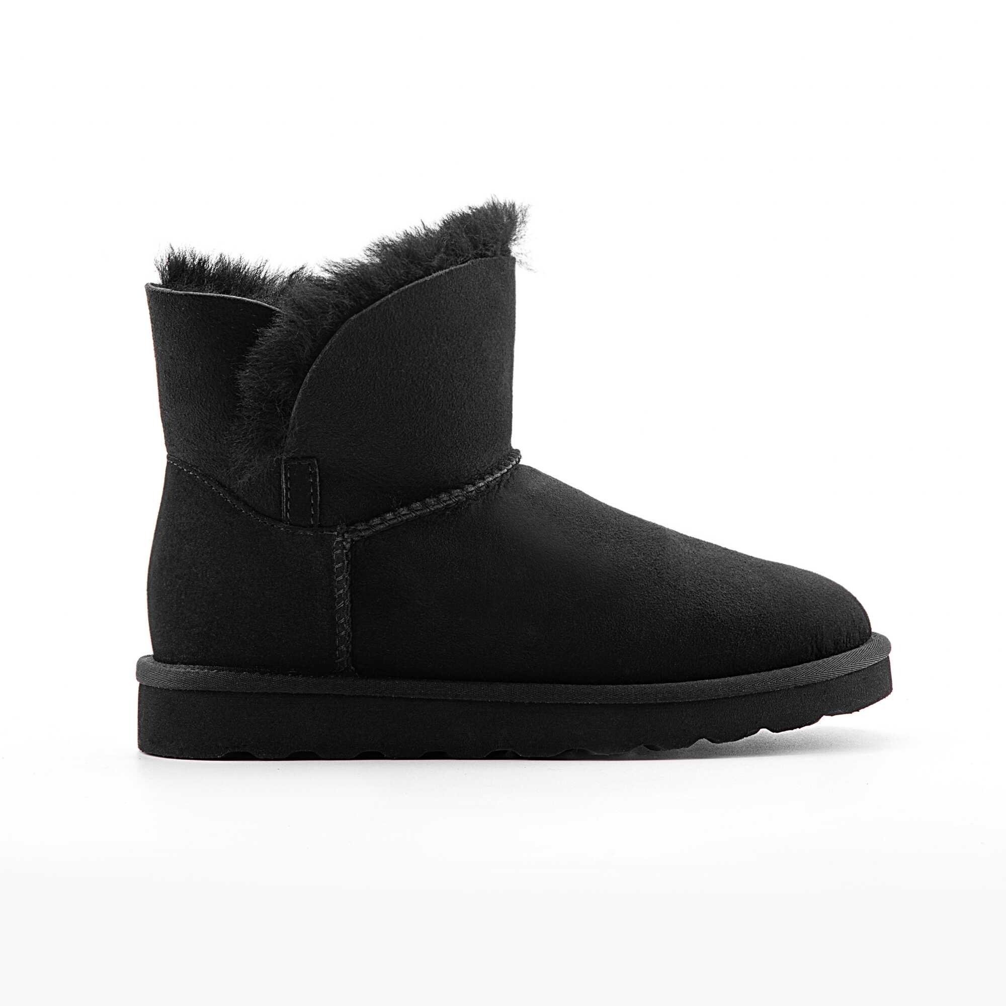 Wool suede snow boots