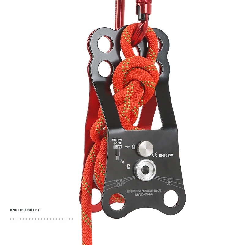 Crossing knotted pulley