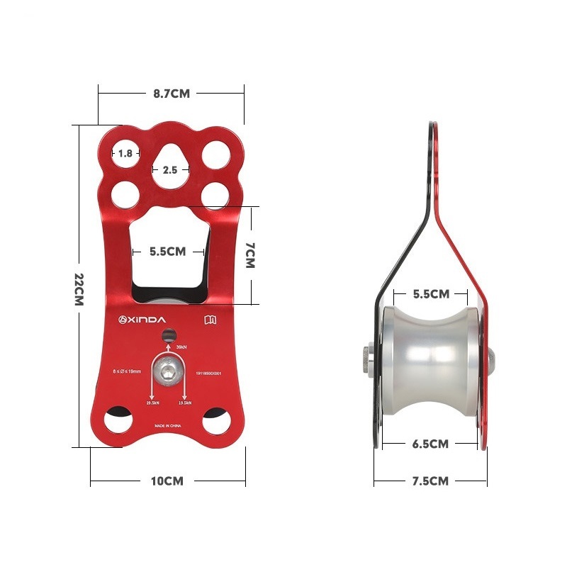 Crossing knotted pulley