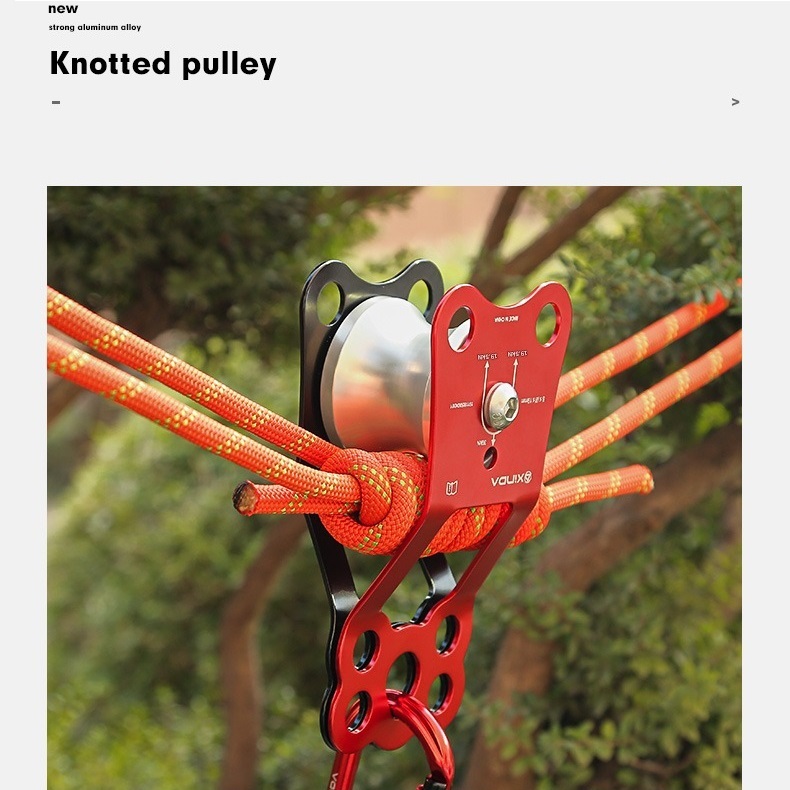 Crossing knotted pulley