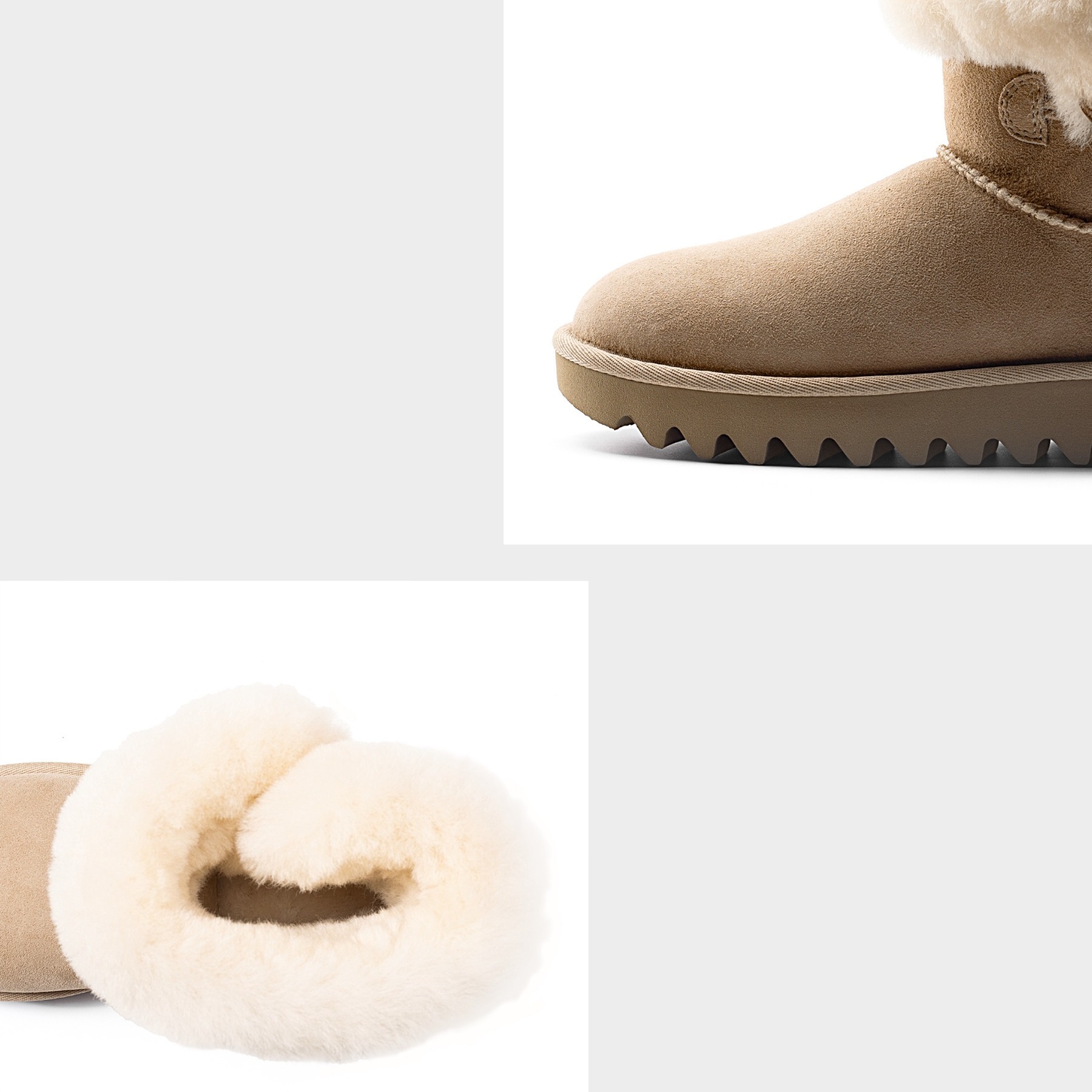 Wool suede snow boots