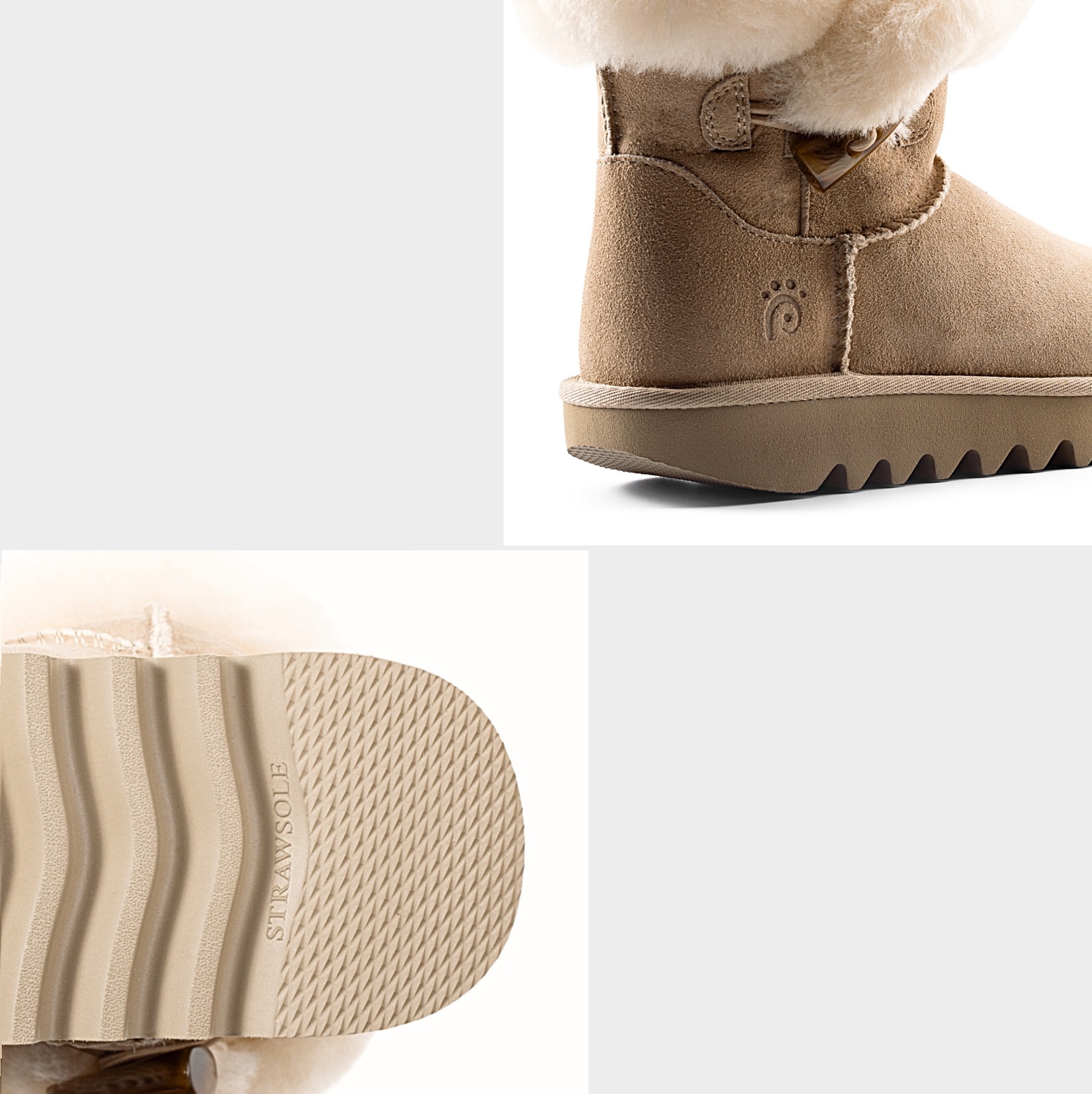 Wool suede snow boots