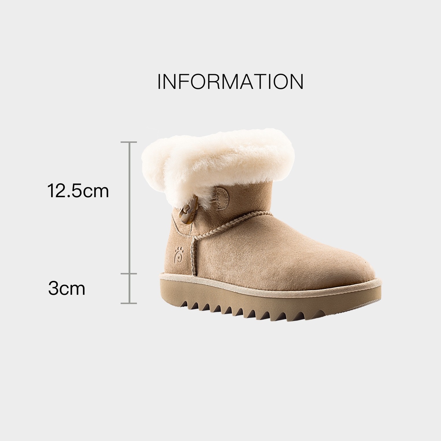 Wool suede snow boots