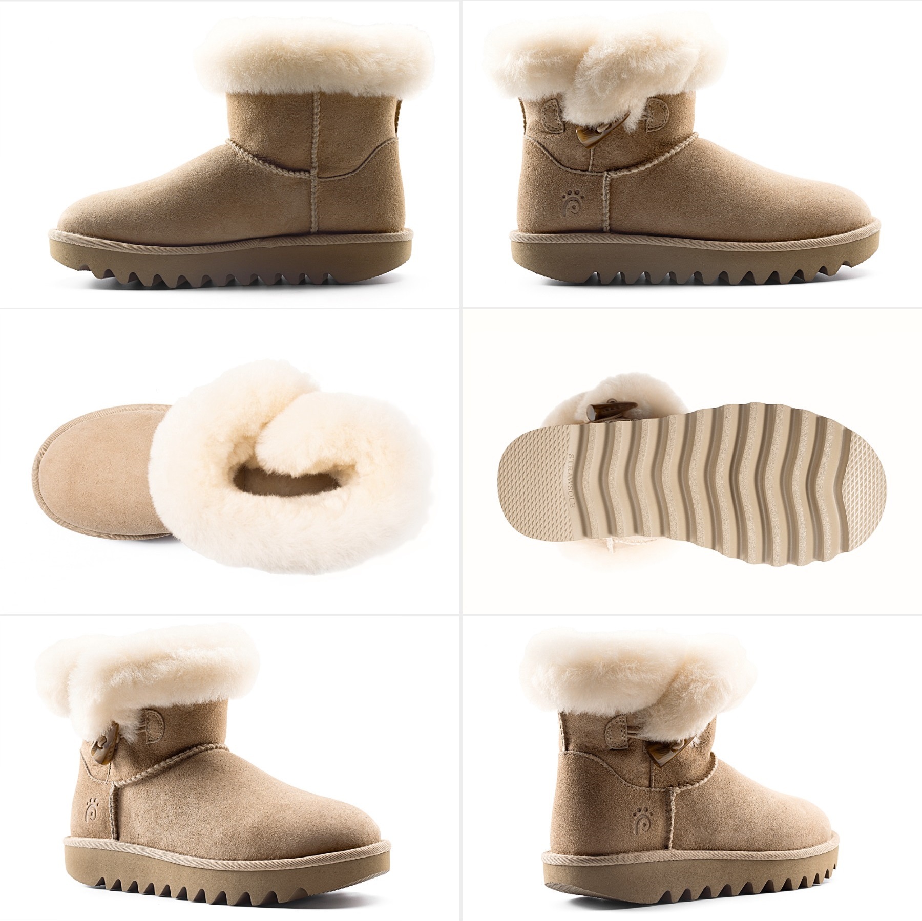 Wool suede snow boots