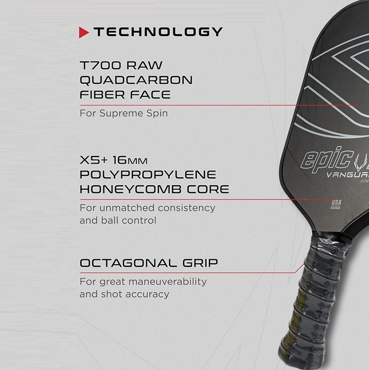 Carbon fiber pickleball paddle T700