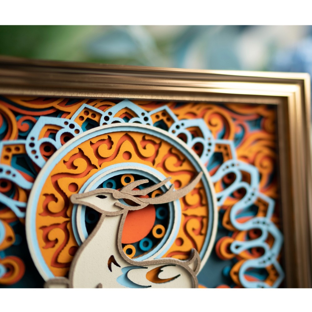 Creative wood ornament Multi-layer engraving