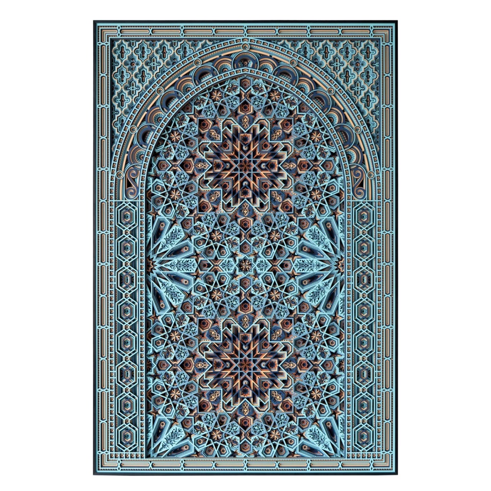 Engraved wood decor ornament