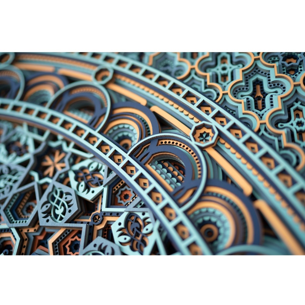 Engraved wood decor ornament