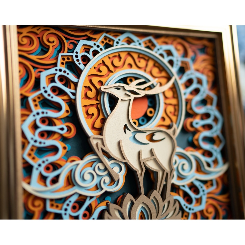 Creative wood ornament Multi-layer engraving