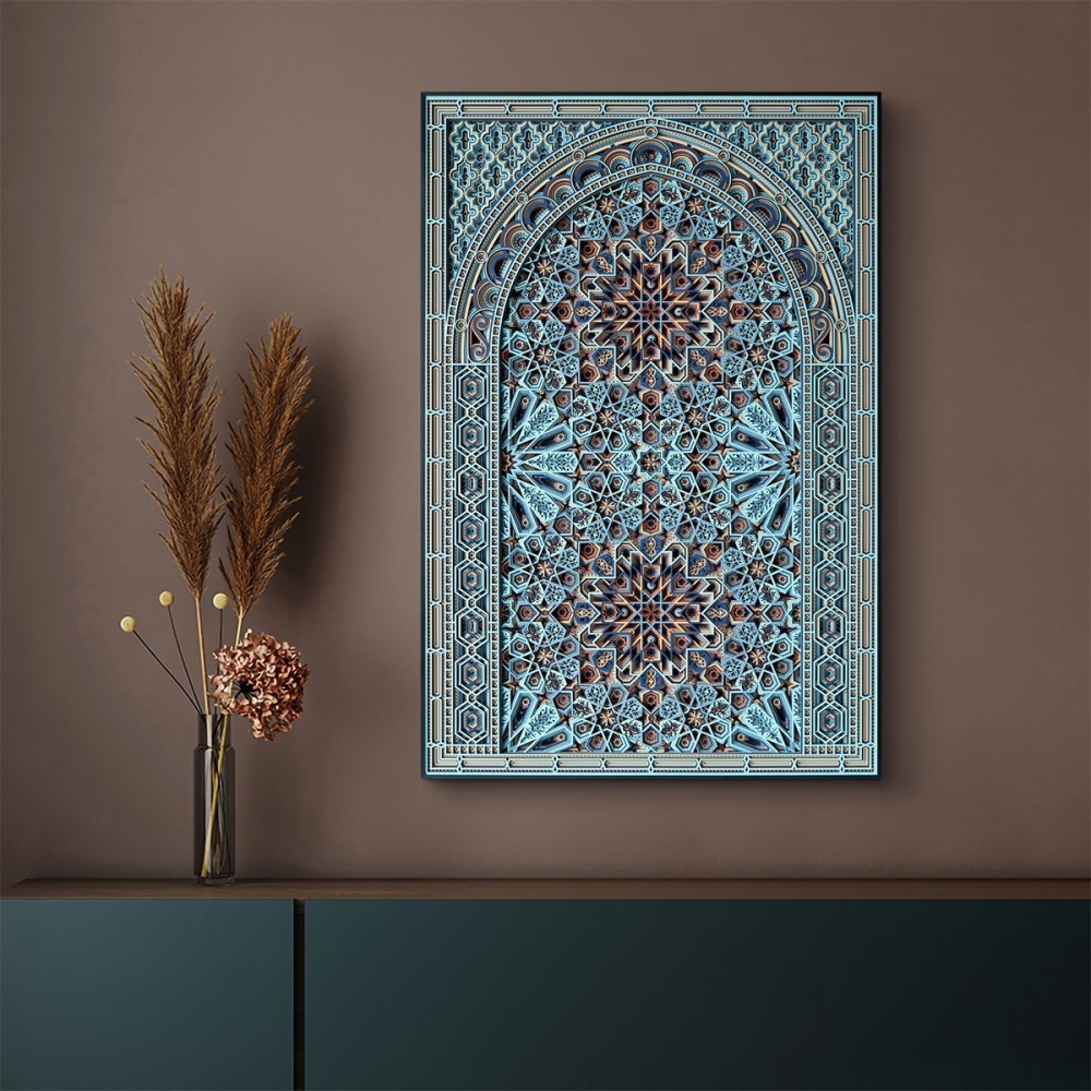 Engraved wood decor ornament