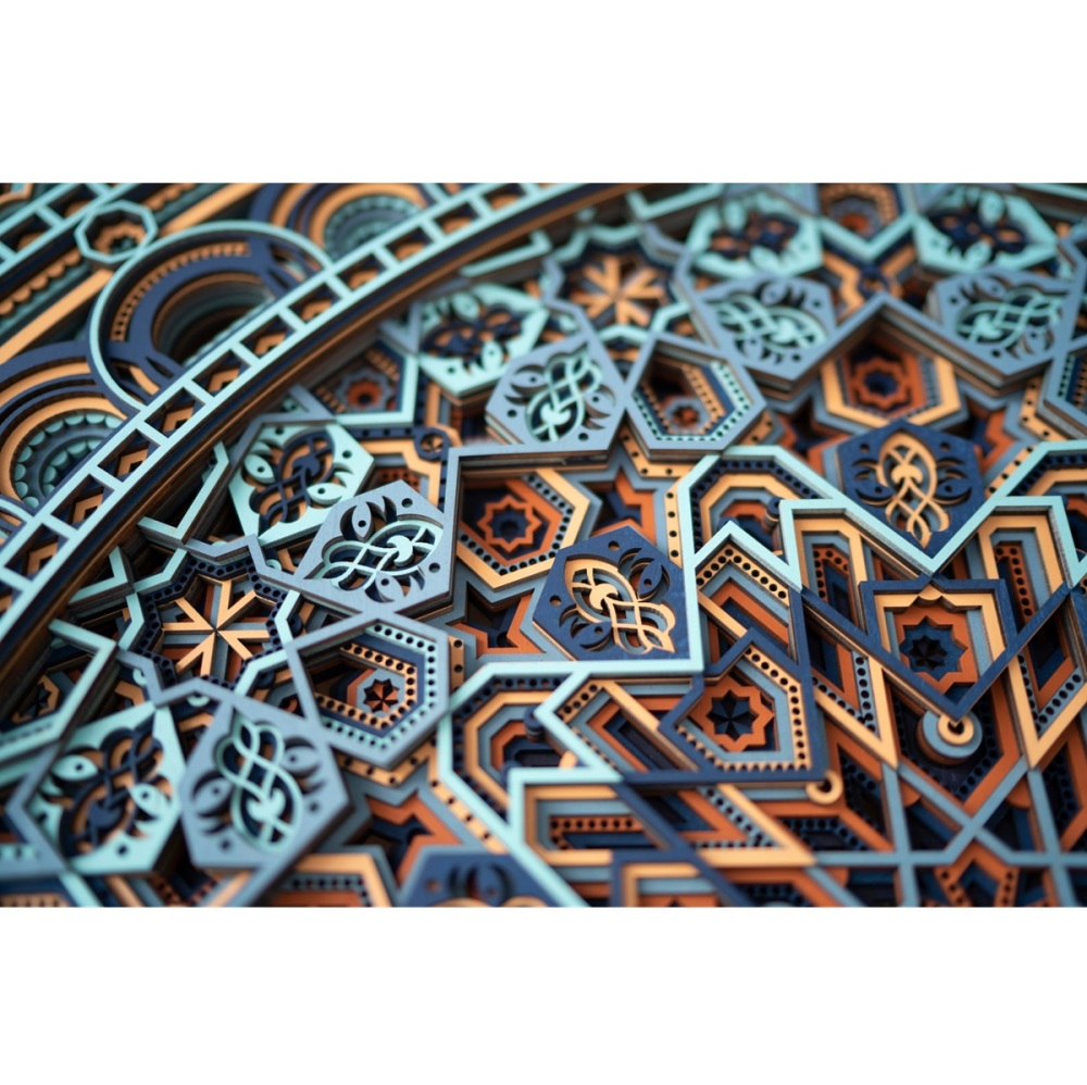 Engraved wood decor ornament