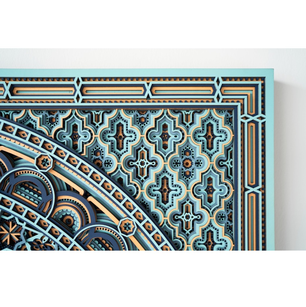 Engraved wood decor ornament