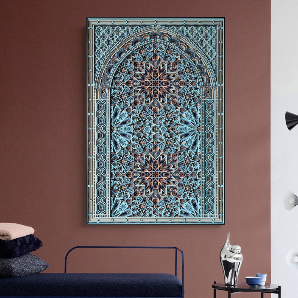 Engraved wood decor ornament