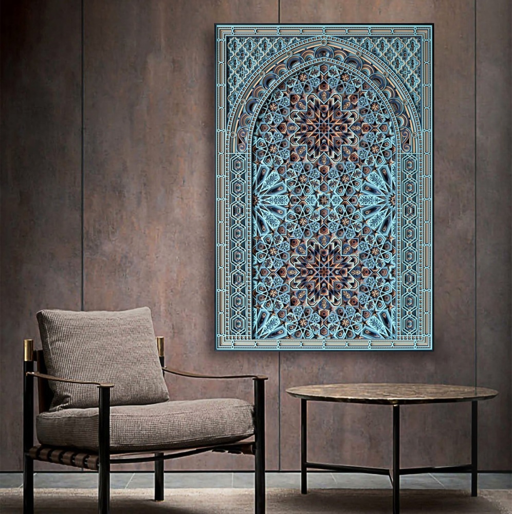 Engraved wood decor ornament