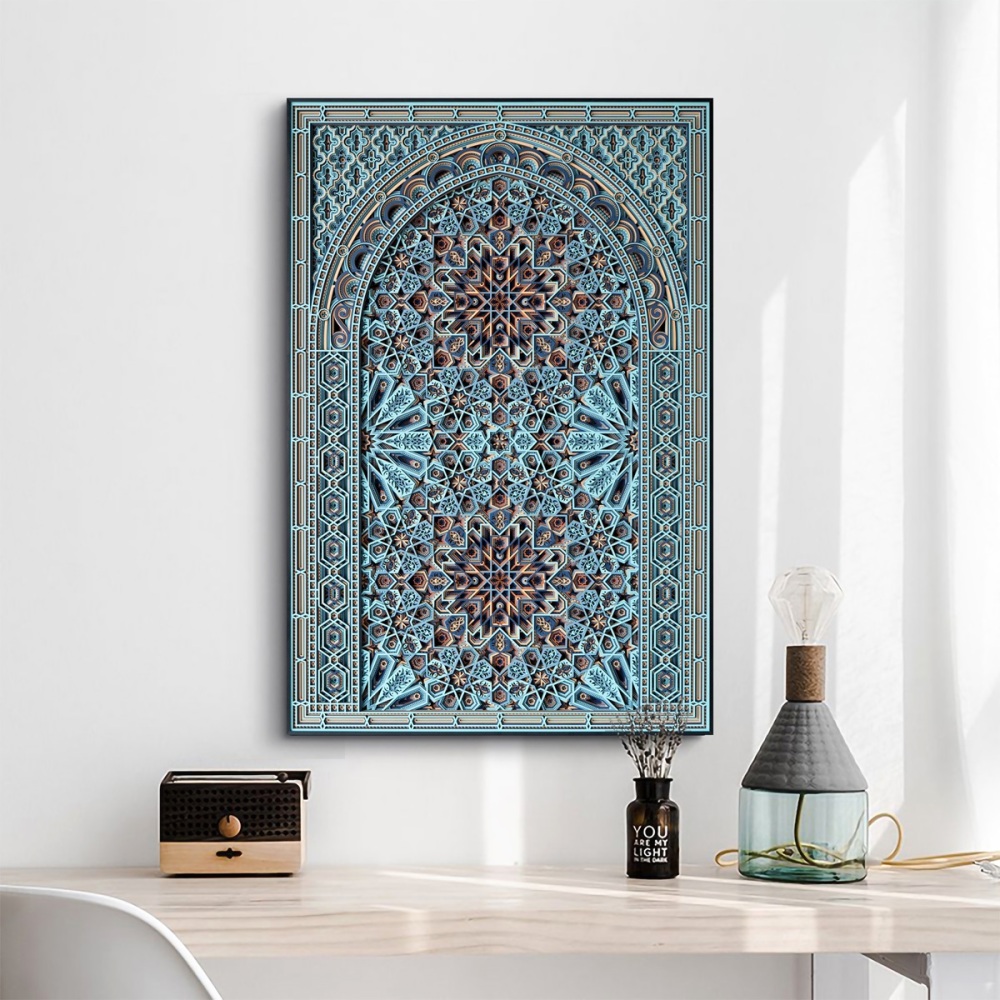 Engraved wood decor ornament