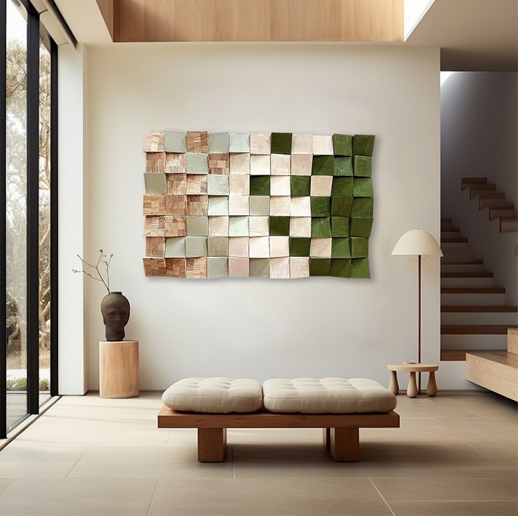 Artisan wood decor painting