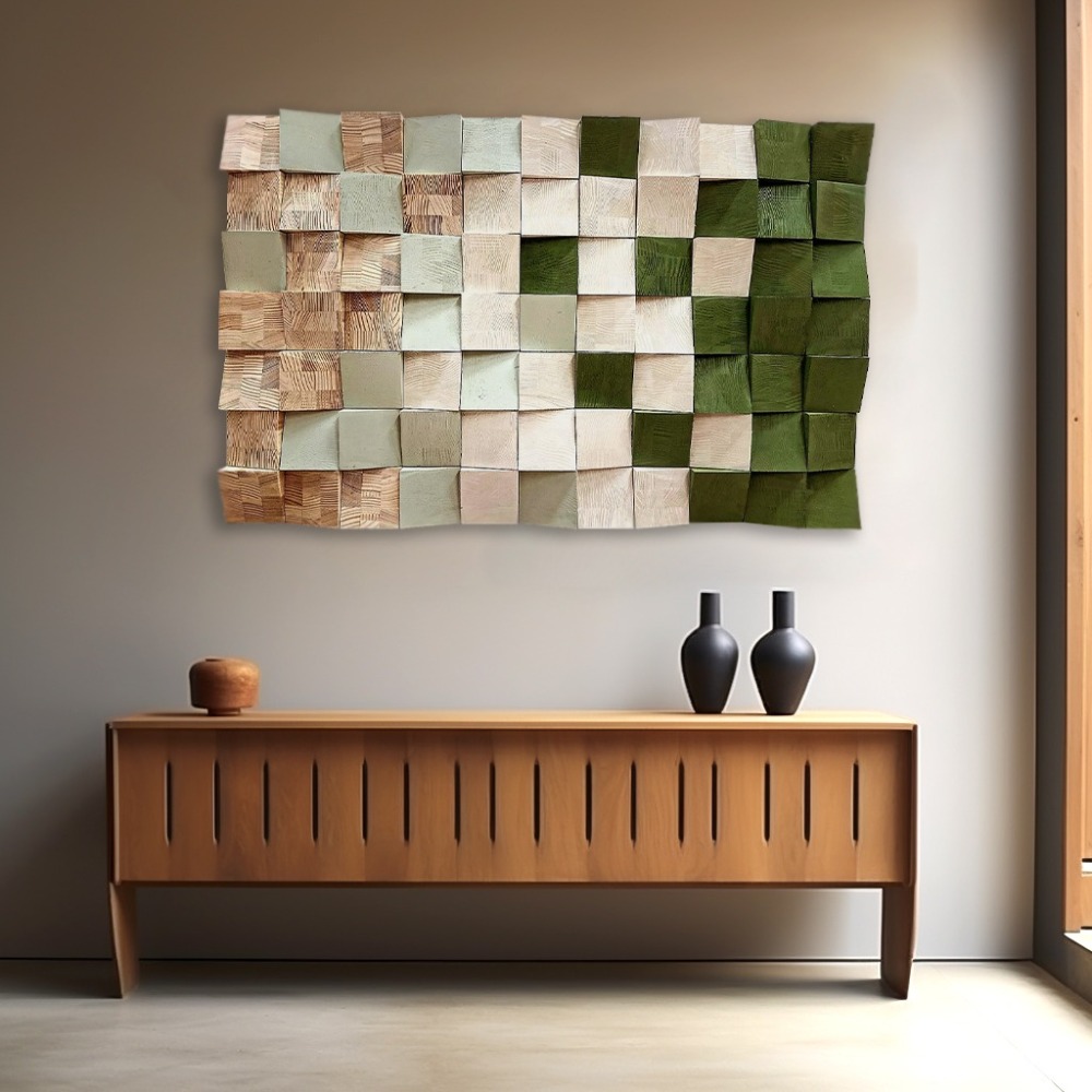 Artisan wood decor painting
