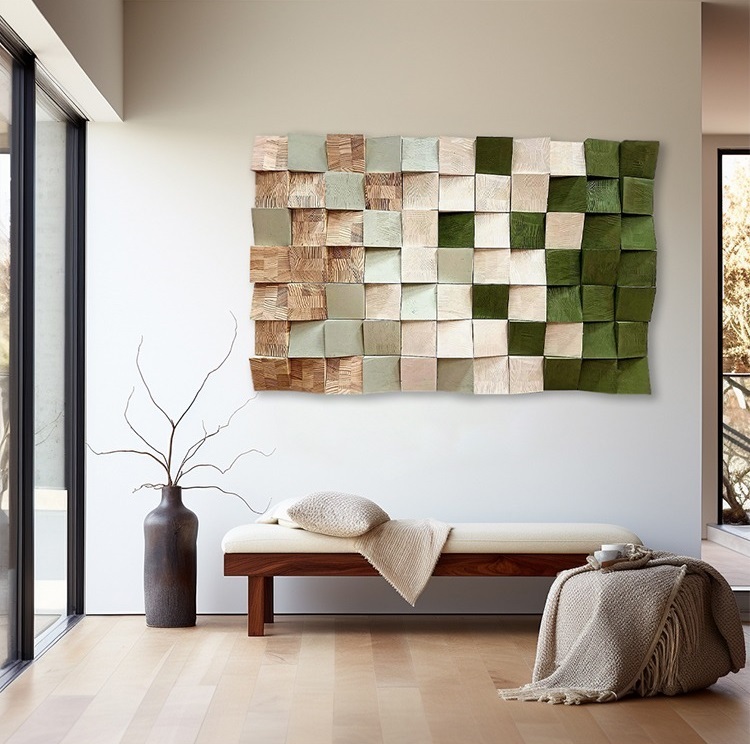 Artisan wood decor painting