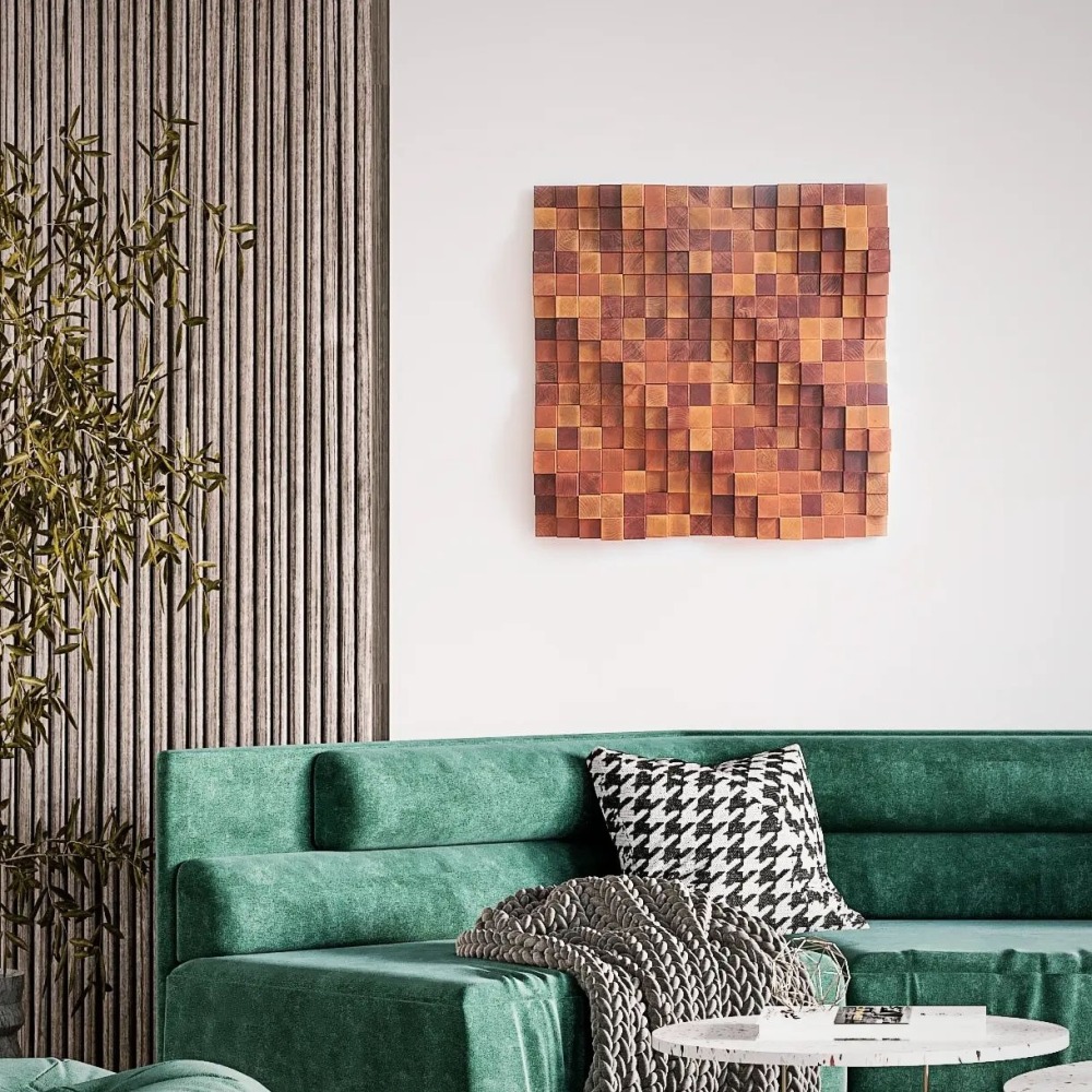 Simplistisam artisan wood decor painting