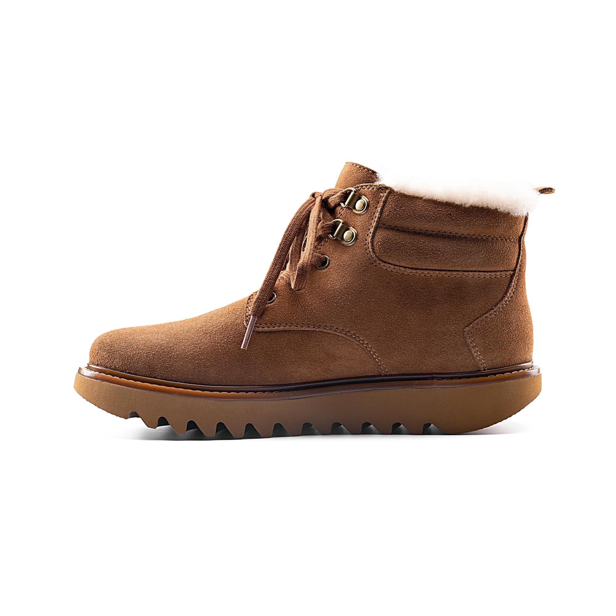 Wool suede snow boots