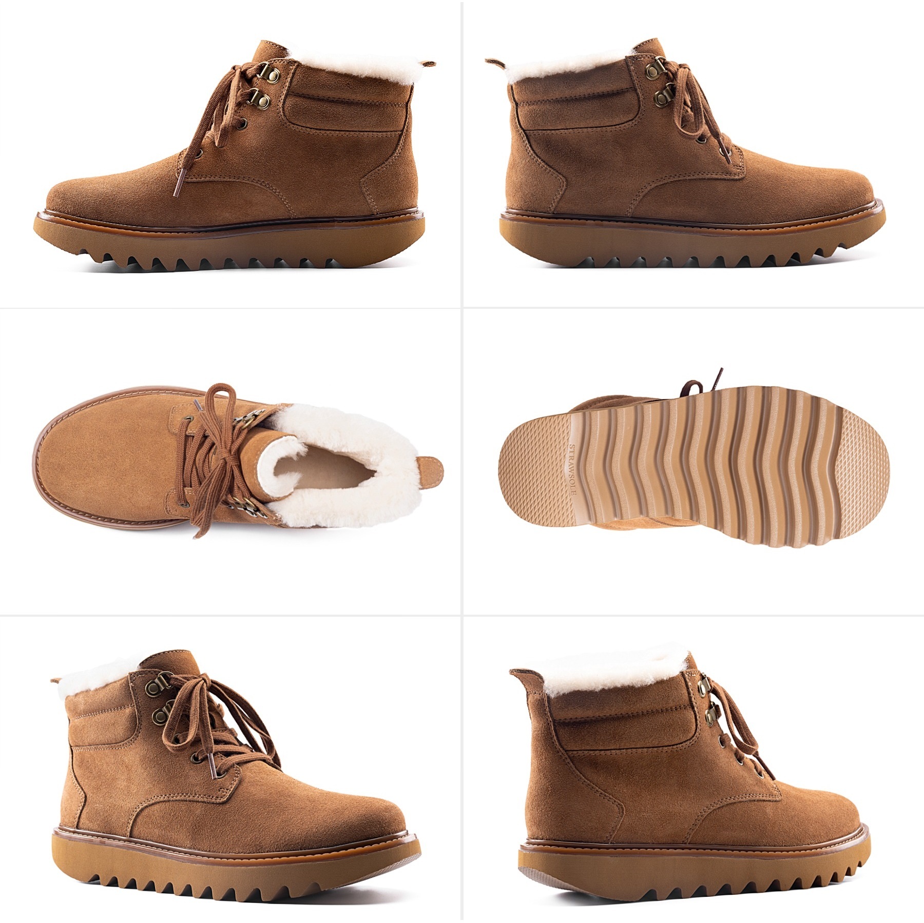 Wool suede snow boots