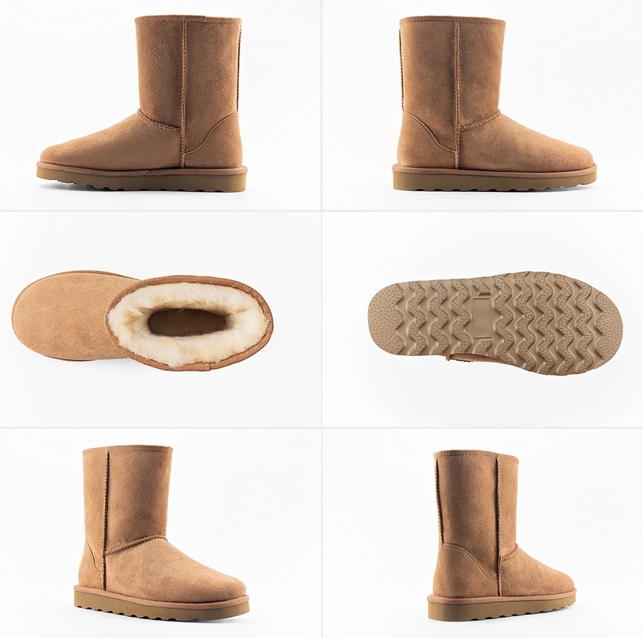 Mid carf suede snow boots