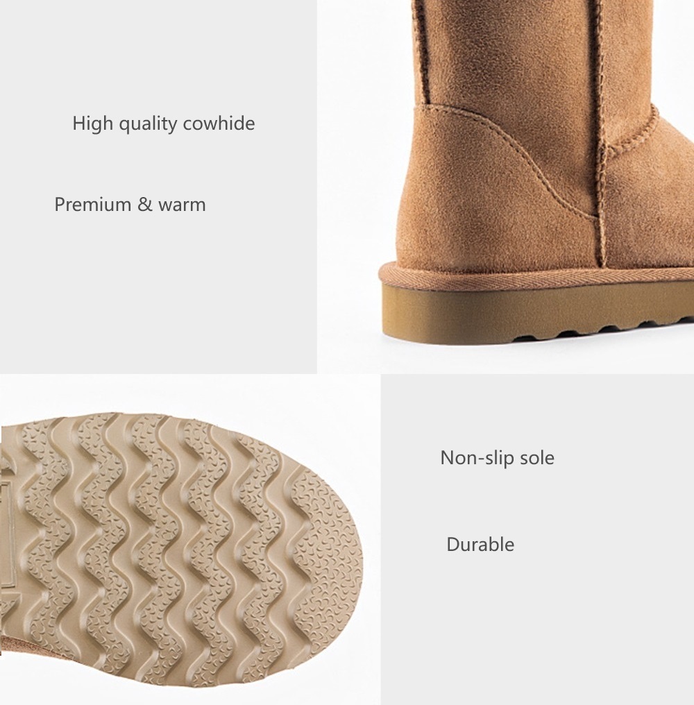 Mid carf suede snow boots