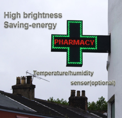 LED Cross Pharmacy Signage