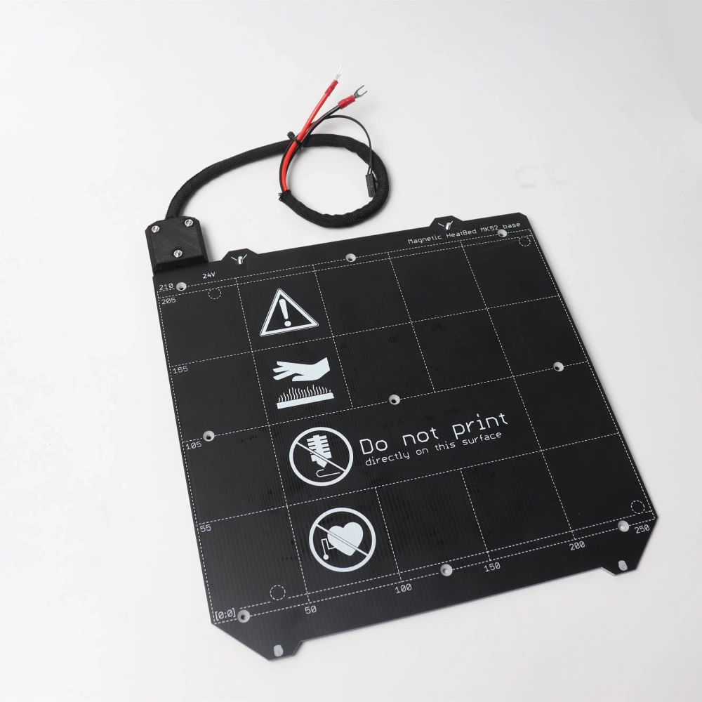 Blurolls Prusa I3 MK3/MK3S/3S+ 3d Printer MK52 Heated Bed 24V Heatbed N38SH Magnets Power Cable Thermistor Textile Sleeve