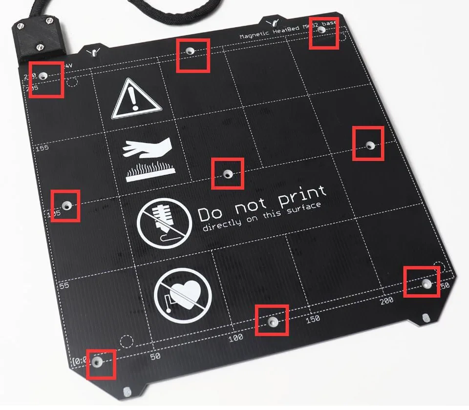 Blurolls Prusa I3 MK3/MK3S/3S+ 3d Printer MK52 Heated Bed 24V Heatbed N38SH Magnets Power Cable Thermistor Textile Sleeve