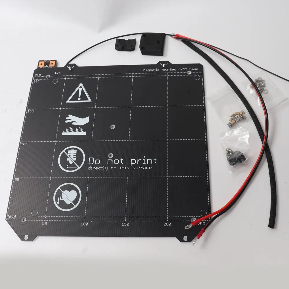 Prusa I3 MK2.5/MK3 3d Printer Heated Bed MK52 Beds with Power PEI Back Traces N38SH Magnets Textile Sleeve Printed MK3 Heatbed