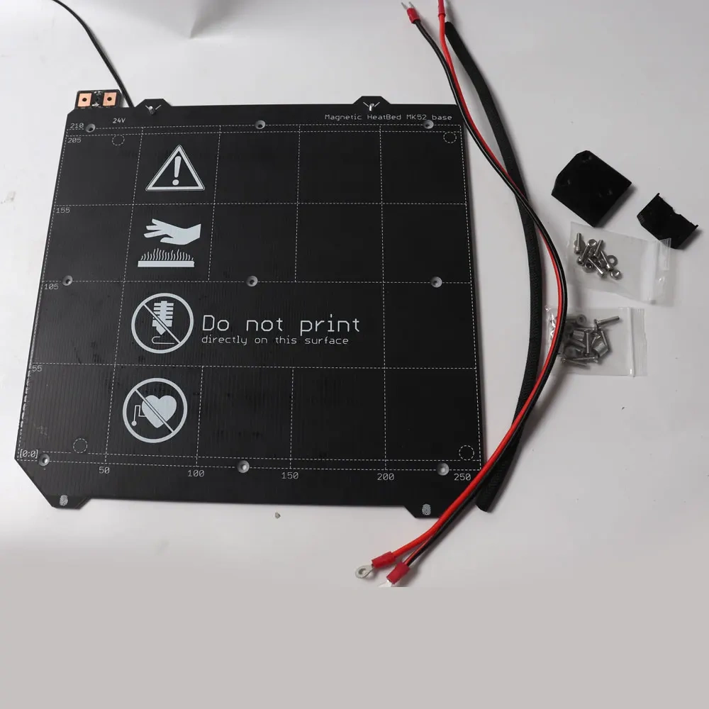 Prusa I3 MK2.5/MK3 3d Printer Heated Bed MK52 Beds with Power PEI Back Traces N38SH Magnets Textile Sleeve Printed MK3 Heatbed