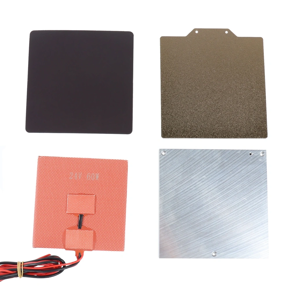 Blurolls Voron 0.1 Heated Bed Kit Voron0.1 Silicone Pad 24v 60w/ 120*120 Aluminum Plate PEI Steel Sheet Thermal Fuse 125C