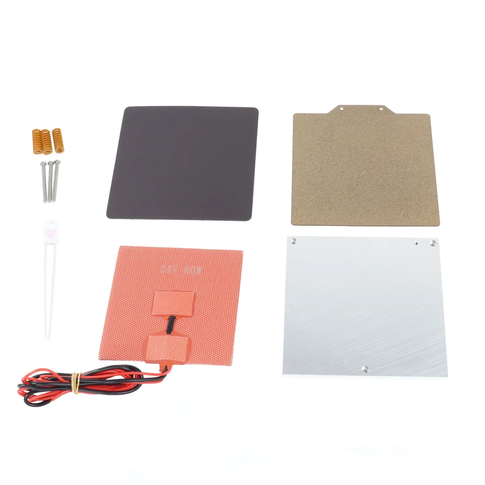 Blurolls Voron 0.1 Heated Bed Kit Voron0.1 Silicone Pad 24v 60w/ 120*120 Aluminum Plate PEI Steel Sheet Thermal Fuse 125C