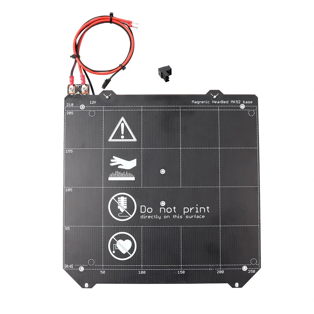 Prusa i3 MK2.5S 3d Printer MK52 Heated Bed 12V Assembled N35UH Magnets Power Cable Thermistor Textile Sleeve i3 Mk2.5 Heatbed