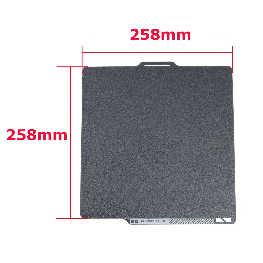 Blurolls PEI Textured 258x258mm Flexible Spring Steel Sheet Build Plate For Bambu Lab P1 P1P X1 Carbon Heated Bed 3D Printer