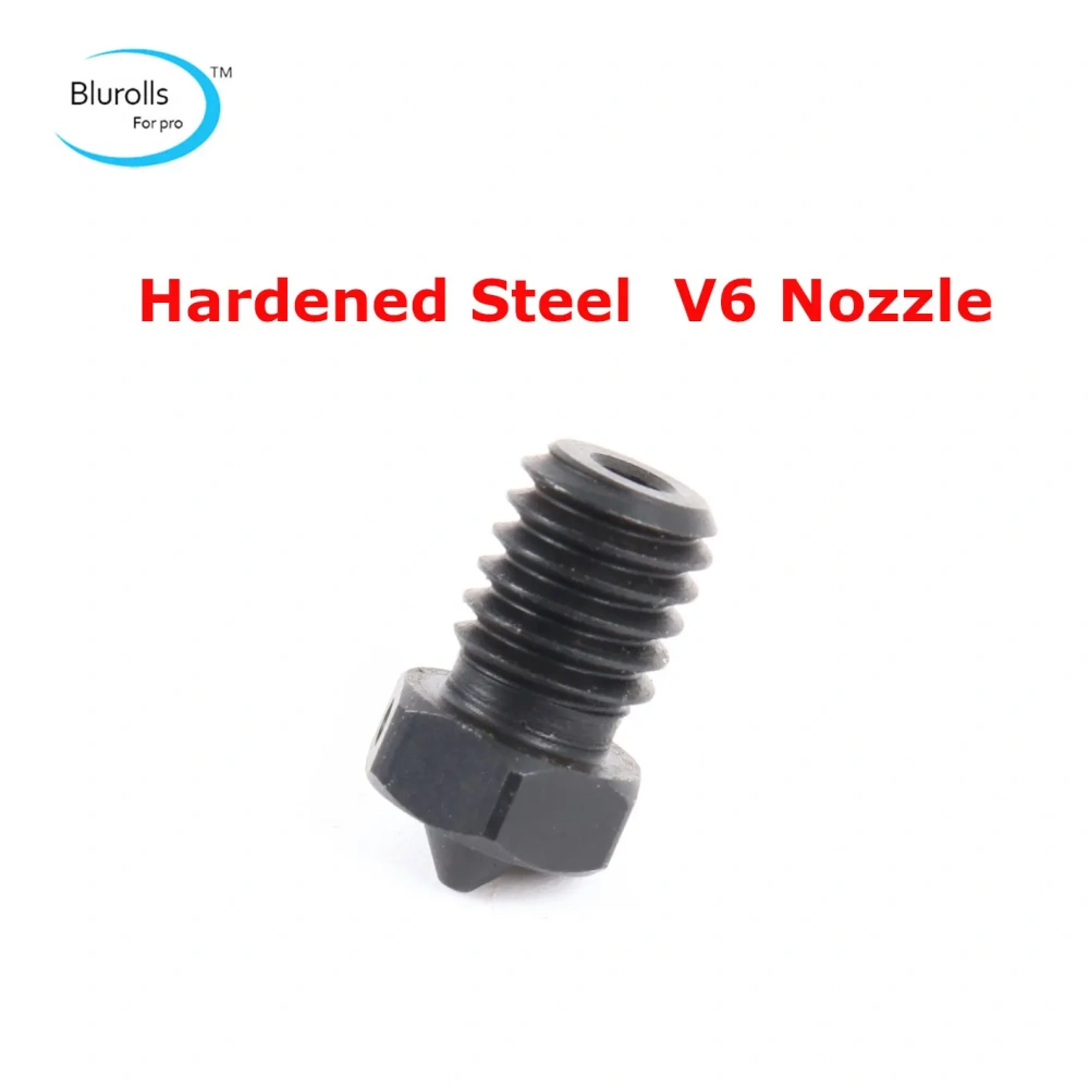 Blurolls 1PC Nozzle Top Quality A2 Hardened Steel V6 Nozzles For Printing PEI PEEK Carbon Fiber Filament For HOTEND Voron Prusa