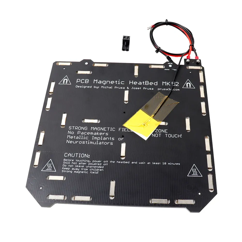 Prusa i3 MK2.5S 3d Printer MK52 Heated Bed 12V Assembled N35UH Magnets Power Cable Thermistor Textile Sleeve i3 Mk2.5 Heatbed