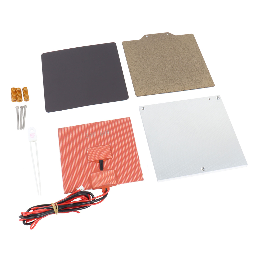 Blurolls Voron 0.2 0.1 Heated Bed Kit Voron0.2 Silicone Pad 24v 60w 120*120 Aluminum Plate PEI Steel Sheet Thermal Fuse 125C for V0.2 V0.1