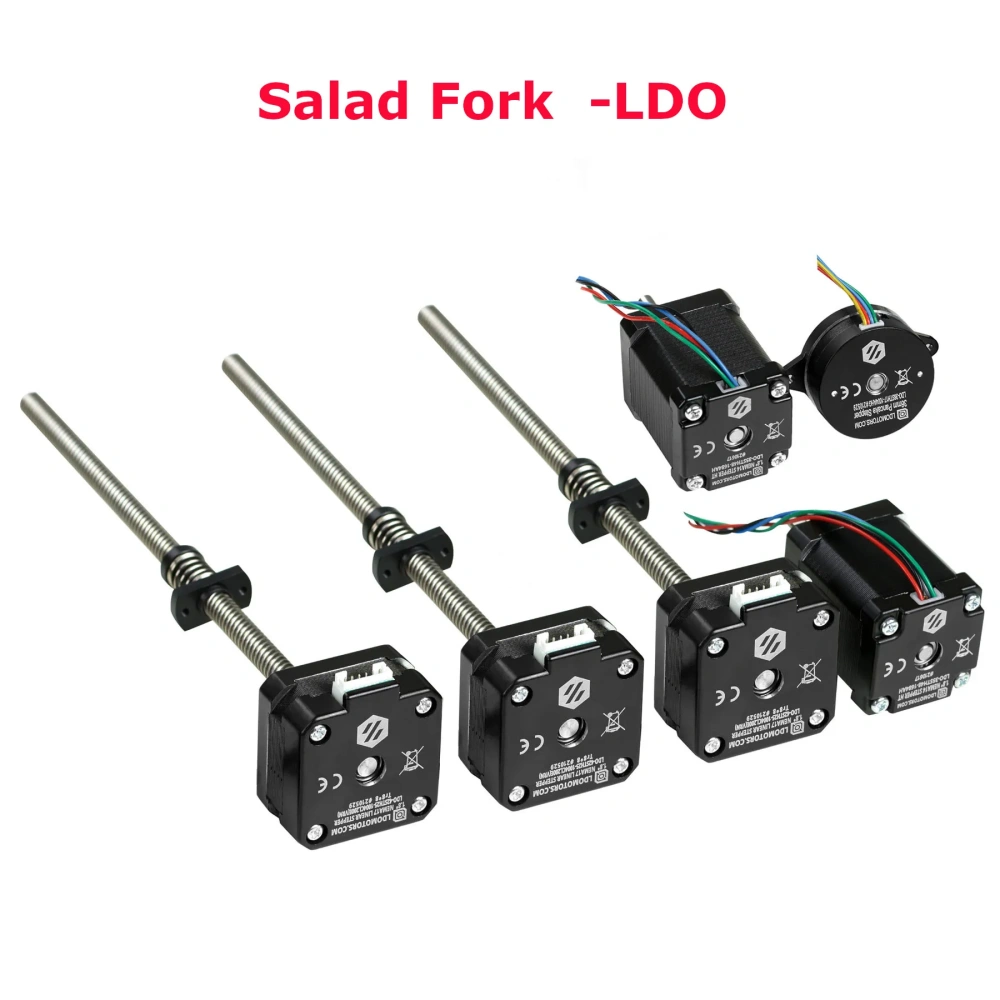 Blurolls Voron Salad Fork MOONS Nema14 Pancake Stepper Motor LDO Motors Kit Nema17 Integrated Lead Screw Stepper Motor 200mm