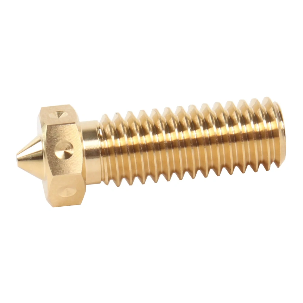 Blurolls 5pcs Brass Volcano Nozzle 0.4mm Lengthen Extruder For 1.75mm Filament M6 Volcano Heaterblock Hotend 3D Printer Parts