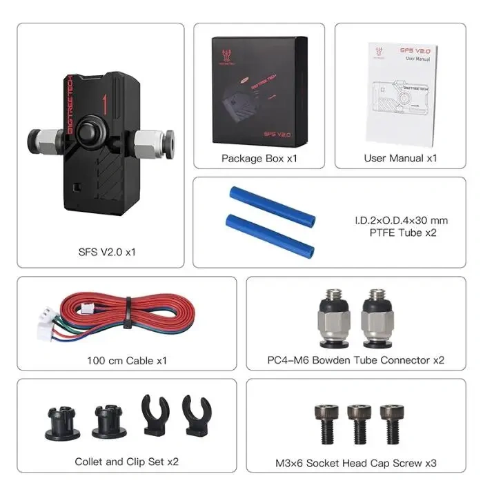 BIGTREETECH Smart Filament Sensor Filament V2.0 Break Detection Module BTT SFS V2.0 for Ender 3 Voron V2.4 FDM 3D printers Parts