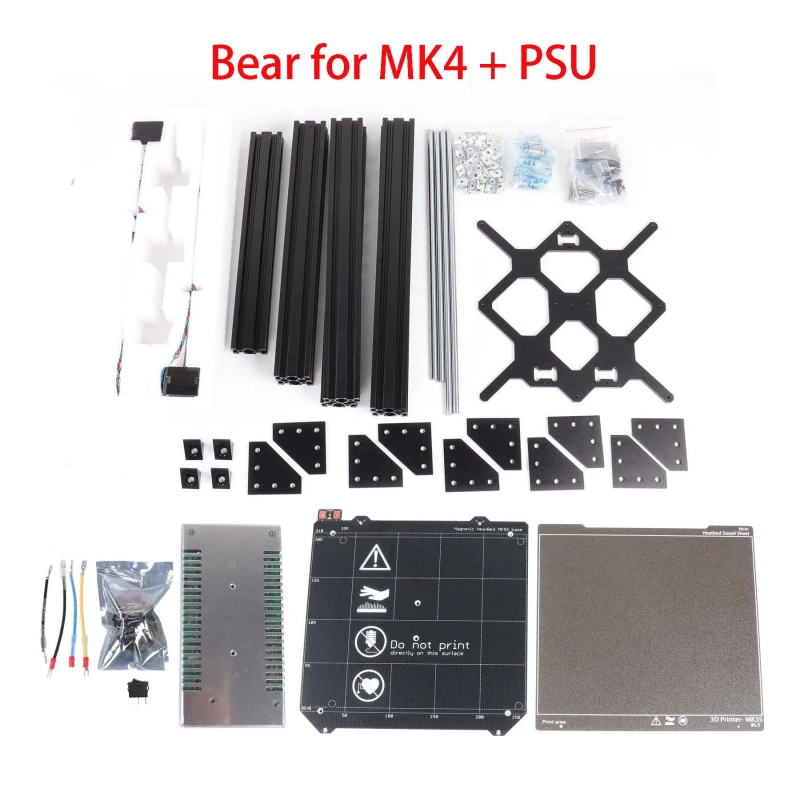 Blurolls Prusa MK3.9 MK4 Original Upgrade Kit Based on MK3S Bear Basic Frame Kit Sliver PSU Smooth Rod X/Y/Z Motors