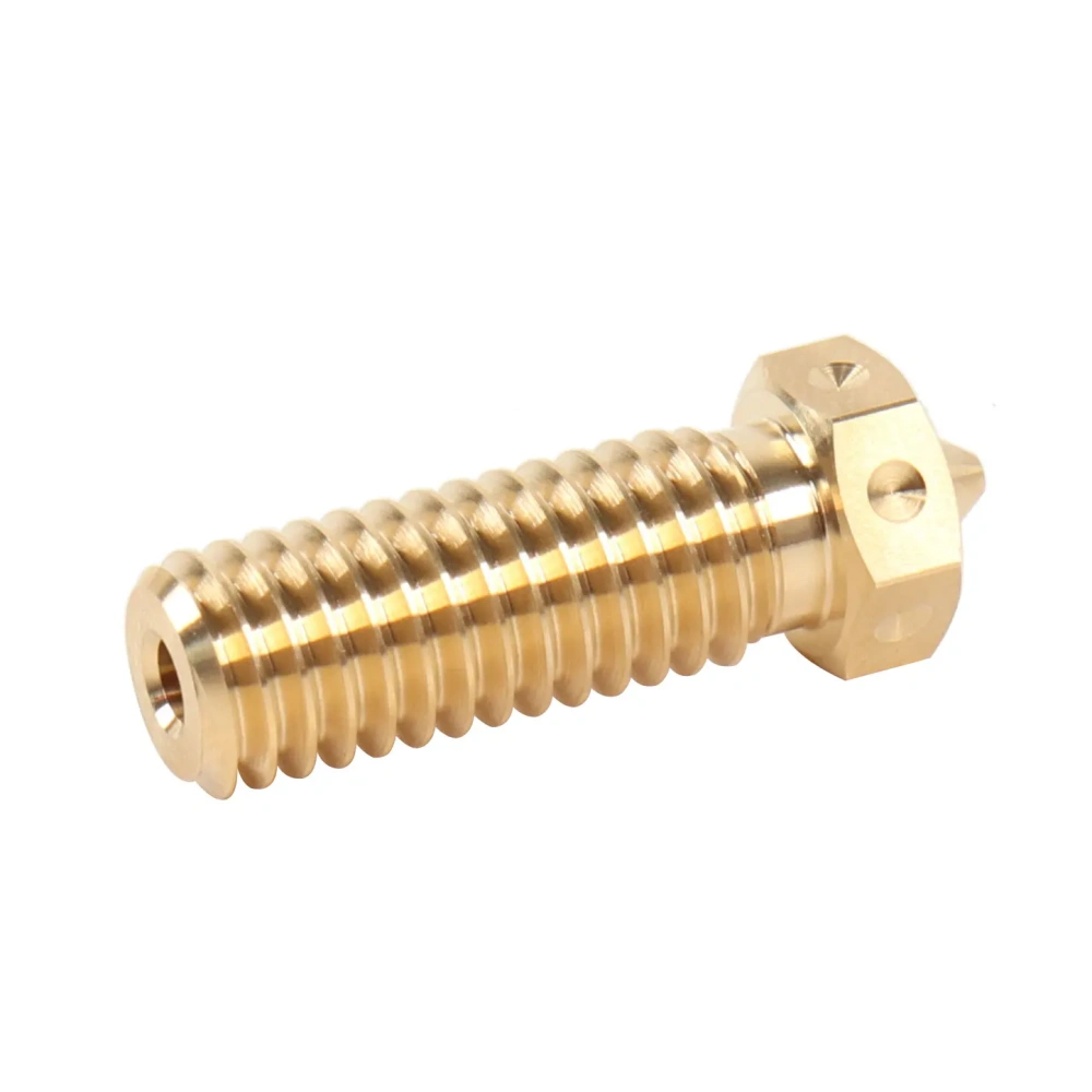 Blurolls 5pcs Brass Volcano Nozzle 0.4mm Lengthen Extruder For 1.75mm Filament M6 Volcano Heaterblock Hotend 3D Printer Parts